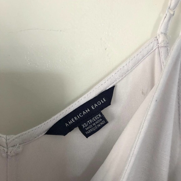 AMERICAN EAGLE | Women's XS Oatmeal Linen Blend Sleeveless Side Button Dress - Picture 3 of 8